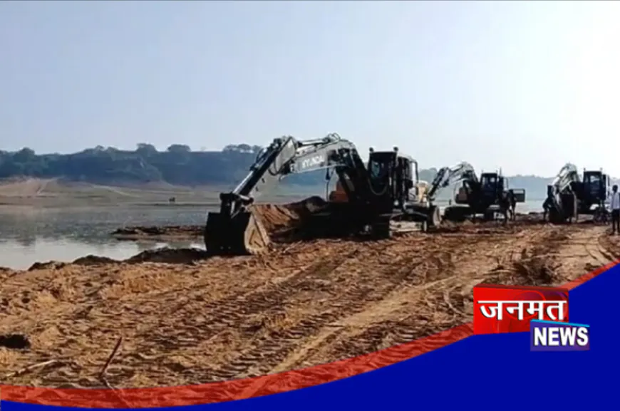 बांदा: सांडी मौरम खण्ड 60, एआर कंस्ट्रक्शन ने केन की जलधारा को बांधकर बनाया पुल