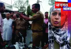 पति को रंगे हाथ पकड़ने का किया दावा, पुलिस से अभद्रता का वीडियो वायरल