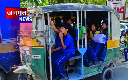 मानक विहीन वाहनों से स्कूल पहुंच रहे बच्चे, परिवहन विभाग की लापरवाही पर उठे सवाल