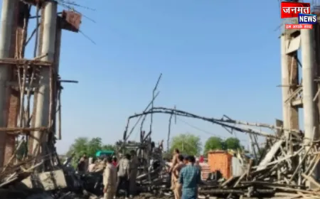 उरई में भरभरा कर गिरा निर्माणाधीन स्टेट हाईवे का द्वार, तीन मजदूर घायल; मची अफरा-तफरी