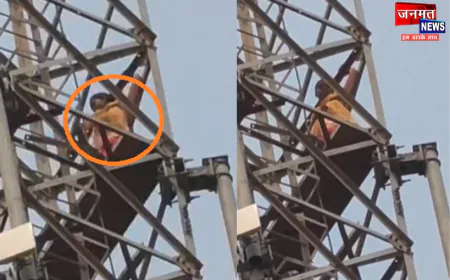 कुशीनगर में हाई वोल्टेज ड्रामा, प्रेमी को छुड़ाने की मांग में मोबाइल टावर पर चढ़ी नाबालिग लड़की
