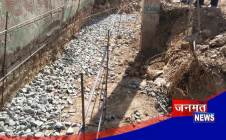 औरैया: नाला निर्माण कार्य में घटिया सामग्री के इस्तेमाल का आरोप, गुणवत्ता पर उठे सवाल