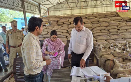 उरई: गेहूं क्रय केंद्रों का डीएम ने किया औचक निरीक्षण, खरीद में लापरवाही पर कार्यवाही की सख्त चेतवानी
