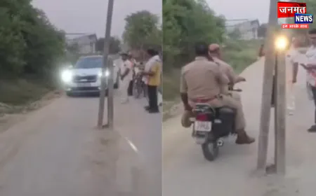 मिर्जापुर: सड़क के बीच में लगा बिजली का खंभा बना मुसीबत का सबब, विभाग ने साध रखी है चुप्पी
