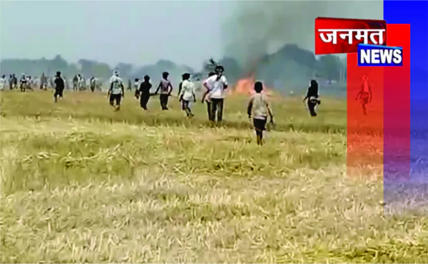 फतेहपुर में शॉर्ट सर्किट से गेहूं के खेतों में लगी आग, 25 बीघा फसल जलकर खाक