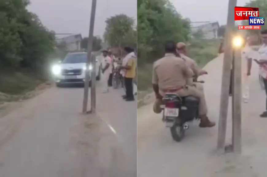 मिर्जापुर: सड़क के बीच में लगा बिजली का खंभा बना मुसीबत का सबब, विभाग ने साध रखी है चुप्पी