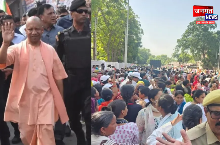Lucknow Women Reservation Protest: महिला आरक्षण पर BJP का शक्ति प्रदर्शन, सीएम योगी के नेतृत्व में निकला आक्रोश मार्च