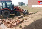 औरैया के जैतापुर में अवैध प्लाटिंग पर बुलडोजर कार्यवाही, बिना अनुमति की गई थी प्लाटिंग