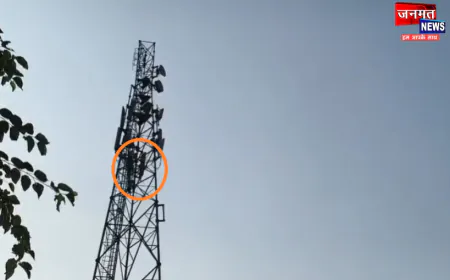 संभल: 11 घंटे तक मोबाइल टावर पर चढ़ा रहा युवक, पत्नी की मौत के बाद मानसिक रूप से है परेशान