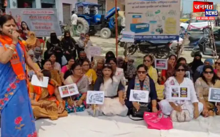 रामपुर: नारी शक्ति वंदन अधिनियम के समर्थन में भाजपा का प्रदर्शन, सपा सांसद के कार्यालय पर दिया धरना