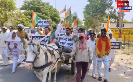 कौशाम्बी में महंगाई और NEET पेपर लीक के खिलाफ कांग्रेस का बैलगाड़ी प्रदर्शन, राष्ट्रपति को भेजा ज्ञापन