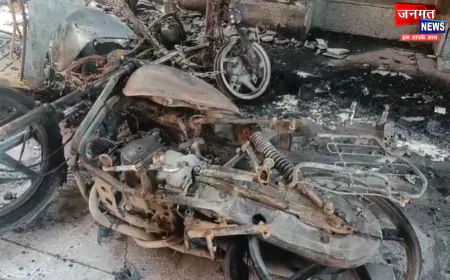 अलीगढ़ रेलवे स्टेशन के बाहर खड़ी 6 बाईकों में लगी आग, हुई जलकर राख; नहीं पता चली वजह