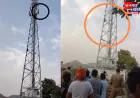 चंदौली: पति के साथ रहने को लेकर टावर पर चढ़ी विवाहिता, समझा-बुझाकर पुलिस ने नीचे उतारा