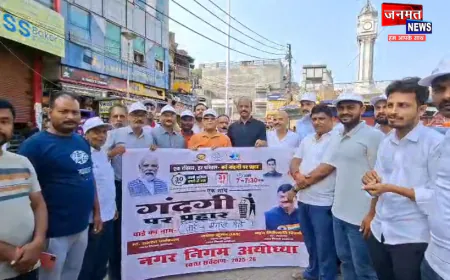 अयोध्या नगर निगम ने स्वच्छता सर्वेक्षण 2026 के तहत की "गंदगी पर प्रहार" अभियान की शुरुआत