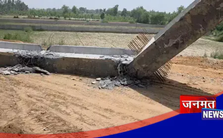 हरदोई में निर्माणाधीन पुल की बीम टूटने से हादसा, दो मजदूर घायल; मौके पर पहुंचे डीएम-एसपी