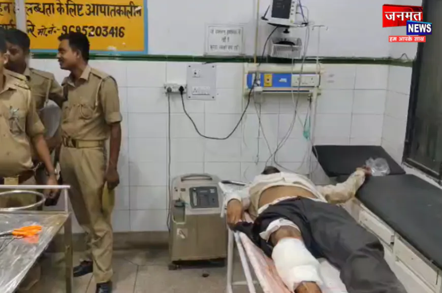 संभल: 25 हजार के इनामी बदमाश और पुलिस के बीच मुठभेड़, पैर में गोली लगने से घायल