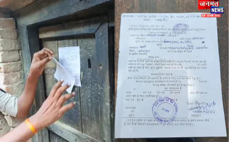 बहराइच में फरार अभियुक्तों के घर पहुंची पुलिस, दरवाजों पर चस्पा की गई कुर्की की नोटिस