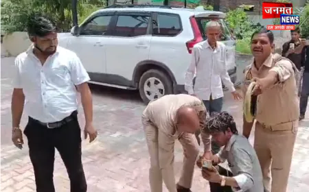एटा कलेक्ट्रेट के बाहर युवक ने किया आत्महत्या का प्रयास, ड्यूटी पर तैनात पुलिस कर्मियों ने बचाया