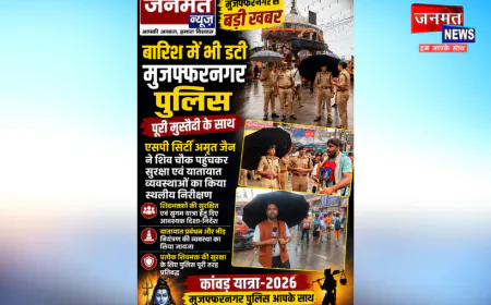 बारिश में भी डटी मुजफ्फरनगर पुलिस, शिव चौक पर एसपी सिटी अमृत जैन ने परखी व्यवस्था