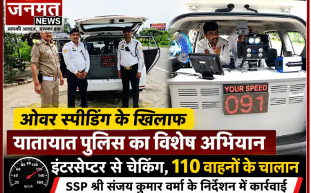 मुजफ्फरनगर में ओवर स्पीडिंग के विरुद्ध यातायात पुलिस का विशेष अभियान, 110 वाहनों के चालान