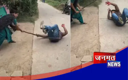 मथुरा में युवती ने युवक को लाठी से पीटा, छेड़छाड़ का आरोप; वीडियो सोशल मीडिया पर वायरल