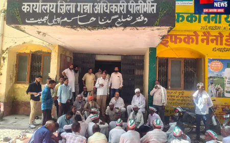 पीलीभीत: 30 वर्ष के विलंबित गन्ना भुगतान के आंकड़ों की मांग को लेकर किसानों का प्रदर्शन, जमा किए 523 आवेदन