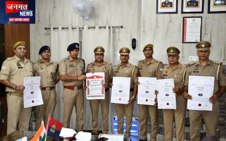 मुजफ्फरनगर पुलिस के छह कर्मियों को प्रशंसा एवं सम्मान चिन्ह, SSP संजय कुमार वर्मा ने दी शुभकामनाएं