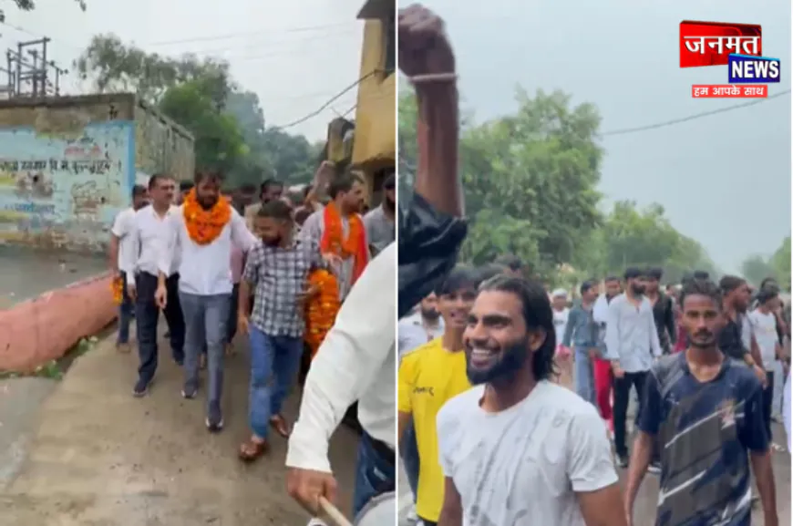 बुलंदशहर: सांसद पप्पू यादव पर जूता फेंकने वालों का फूल माला से किया स्वागत, निकाला रोड शो
