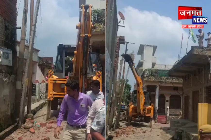 शाहजहांपुर: गौतम हत्याकांड के आरोपी के घर चला बुलडोजर, 31 जुलाई की रात चाकू से गोदकर हुई थी हत्या