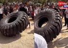 अलीगढ़ के खैर में 510 किलो का टायर फ्लिप, कुलदीप ठाकुर का दमदार प्रदर्शन; वीडियो वायरल