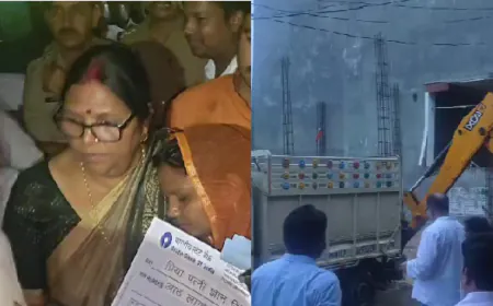 कौशांबी पटाखा फैक्ट्री ब्लास्ट कांड: प्रभारी मंत्री ने सौंपा मुआवजे का चेक, मुख्य आरोपी के घर पर चला बुलडोजर