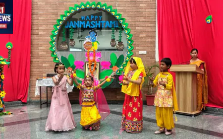 औरैया: ग्रीन वैली पब्लिक स्कूल में धूमधाम से मनाई गई जन्माष्टमी, राधा-कृष्ण की मनमोहक प्रस्तुतियों ने मोहा मन