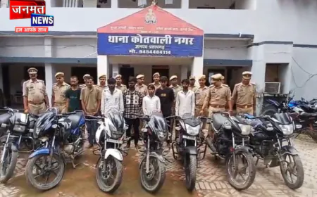 प्रतापगढ़ में वाहन चोर गिरोह का पर्दाफाश, सात गिरफ्तार; चोरी की 8 बाइक बरामद