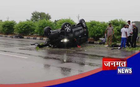 कन्नौज के आगरा लखनऊ एक्सप्रेसवे पर भीषण हादसा, तेज रफ्तार कार अनियंत्रित होकर पलटी; महिला की मौत