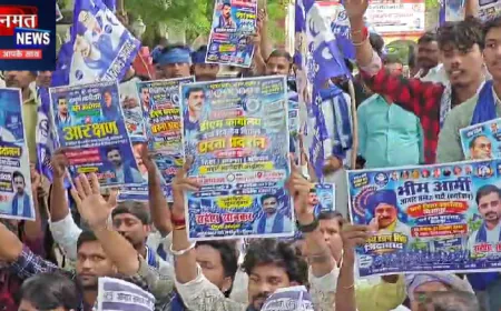 मिर्जापुर में भीम आर्मी का जोरदार प्रदर्शन, सामाजिक न्याय और उचित प्रतिनिधित्व की उठी मांग