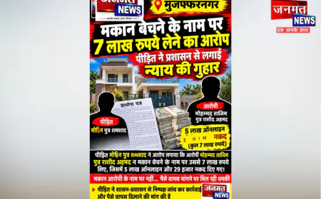 मुजफ्फरनगर: मकान बेचने के नाम पर 7 लाख रुपये लेने का आरोप, पीड़ित ने लगाई न्याय की गुहार