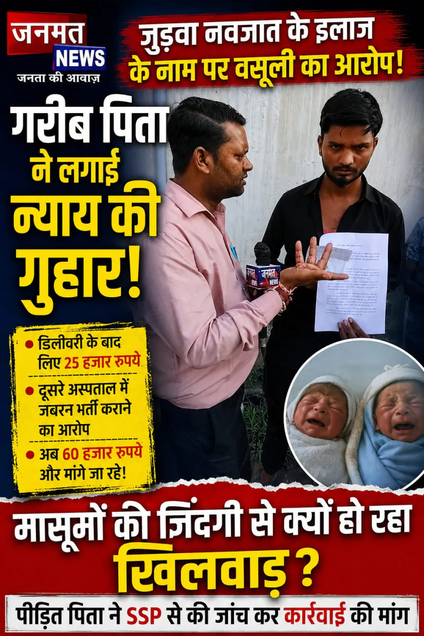 मुजफ्फरनगर: जुड़वा नवजात के इलाज के नाम पर वसूली का आरोप, हॉस्पिटल के खिलाफ कड़ी कार्रवाई की मांग