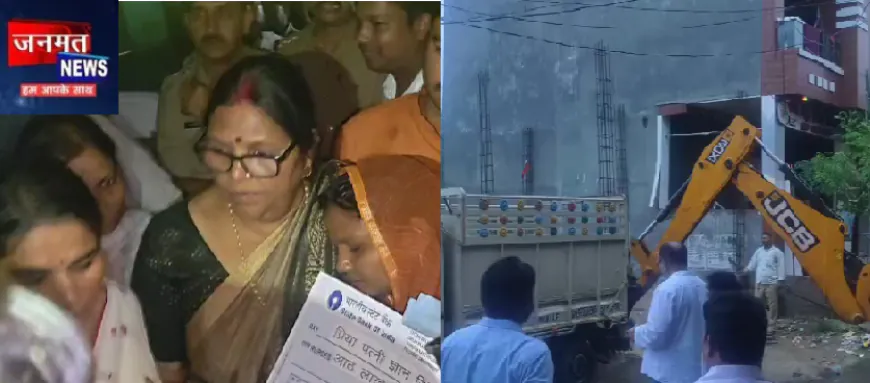 कौशांबी पटाखा फैक्ट्री ब्लास्ट कांड: प्रभारी मंत्री ने सौंपा मुआवजे का चेक, मुख्य आरोपी के घर पर चला बुलडोजर