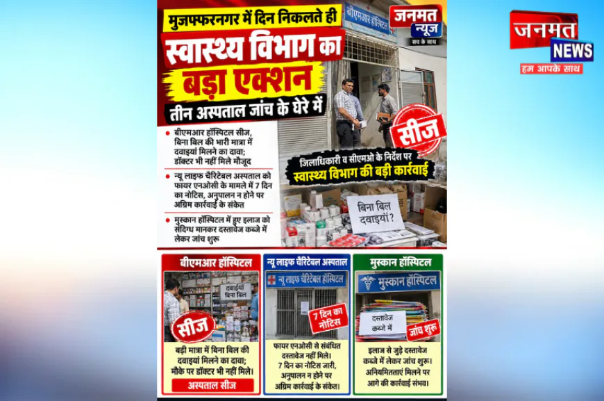 मुजफ्फरनगर में स्वास्थ्य विभाग का बड़ा एक्शन; बीएमआर हॉस्पिटल सीज, जांच के घेरे में तीन अस्पताल