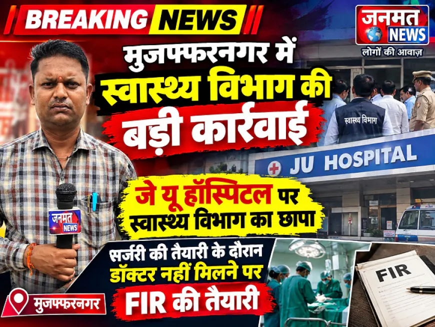 मुजफ्फरनगर में स्वास्थ्य विभाग की बड़ी कार्रवाई, जेयू हॉस्पिटल पर छापा; डॉक्टर न मिलने पर FIR की तैयारी