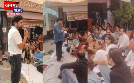 मुजफ्फरनगर में संविदा कर्मियों के धरने का नहीं दिख रहा असर, धरना स्थल पर शेरो-शायरी का दौर