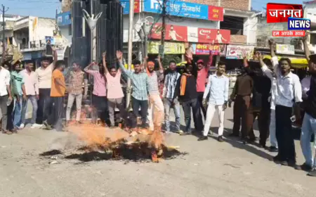 महराजगंज के नौतनवां में हिंदू रक्षा दल का प्रदर्शन, कॉकरोच जनता पार्टी का फूंका पुतला