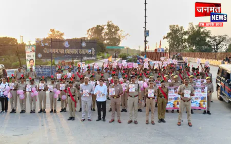 मुजफ्फरनगर में मिशन शक्ति अभियान के तहत निकाला पैदल मार्च, महिलाओं और छात्राओं को किया जागरूक