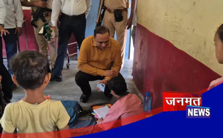 उरई: जनता दर्शन में मिली श्रुति की पढ़ाई का डीएम ने लिया फीडबैक, काशीराम कॉलोनी के विद्यालय का किया निरीक्षण
