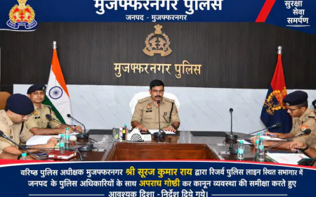 मुजफ्फरनगर SSP सूरज कुमार राय ने की क्राइम मीटिंग, कानून व्यवस्था को और मजबूत बनाने के दिए निर्देश