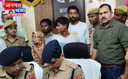 प्रतापगढ़ में 325 करोड़ की साइबर ठगी का भंडाफोड़, पांच गिरफ्तार; 32 मोबाइल फोन और बैंकिंग दस्तावेज बरामद