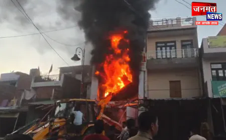 प्रतापगढ़ के हीरागंज बाजार में गारमेंट्स की दुकान में लगी भीषण आग, मची अफरातफरी; कारण स्पष्ट नहीं