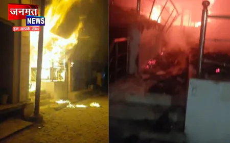 हाथरस के सहपऊ में गारमेंट की दुकान में लगी भीषण आग, फायर ब्रिगेड ने बमुश्किल पाया काबू