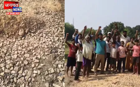 मिर्जापुर: ग्रामीणों ने सड़क निर्माण की गुणवत्ता में लगाया लापरवाही का आरोप, कार्यदायी संस्था के खिलाफ विरोध प्रदर्शन
