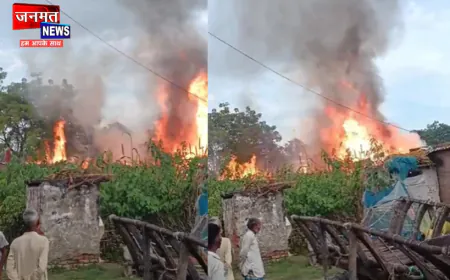 लखीमपुर खीरी: गैस रिफिलिंग करते समय लीकेज से फटा सिलेंडर, कई घर जलकर खाक; मची भारी अफरा-तफरी